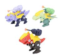 CHICIRIS Take Apart Dinosaur Toy, Plastic Soft Ball Ejection Building Educational Toy with Electric Drill for Kids Ages 3 and Up