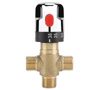 CHICIRIS Thermostatic Mixing Valve, Solid Brass Water Temperature Control Valve, 1/2 in Water Temperature Pipe Basin Thermostat Control for Shower System Water Control (15 mm)