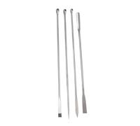 CHICIRIS Tiny Spoon, Spatula Set, Long Handle Mixing Spoon for Traces of Medicines, 4 Different Sizes, Suit for Laboratory, Stainless Steel Material