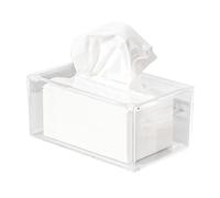 CHICIRIS Tissue Box Cover, Transparent Acrylic Napkin Box Holder with Rectangular Design for Living Room Bedroom Office Restaurant