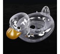 CHICIRIS Transparent Duck Swim Ring, Baby Pool Float Seat for 0-4 Years Old | Non- PVC Material, 9.8in Inner Diameter, Safety Tape for Toddler Pool Play