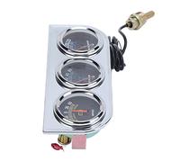 CHICIRIS Triple Gauge Kit, Universal Fit, High Sensitivity Sensor, Mechanical Gauges Included, Night-time Visibility, High Contrast Dial, Suitable for 12v Vehicles, AMP 60-0-60 AMP,