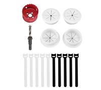 CHICIRIS TV Wire Hider, Wall Cable Management Kit with 4 Pass Throughs 1 Hole Saw Drill Attachment 10 Cable Ties, for Hide Wires Behind Wall 2 3/8in 60mm Hole