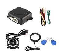 CHICIRIS Universal Car Alarm System Push Button Start with Engine Start Sensor 12V ID Card Access Sound Light Alert for Anti Theft Vehicle Use Drivers