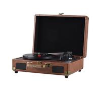 CHICIRIS Vintage Record Player, Portable Turntable with Built in HIFI Lossless Sound System, BT 5.0 Wireless Playback, USB TF Card Support, for 7 10 12 Inch Records (Brown)
