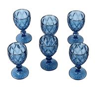 CHICIRIS Vintage Wine Glasses Set 6pcs, 240ml Rounded Mouth | Thickened bottom, smooth edge, colorful design, durable glass