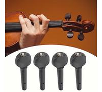 CHICIRIS Violin Tuning Pegs, Violin String Tunning Pegs Strings Shaft Tuning 4PCS Solid Wood Accessories for 1/8 1/2 /4 (1/4 violin strings, ebony hairtail fish eyes four)