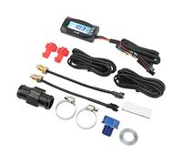 CHICIRIS Water Temperature Gauge LCD Digital Motorcycle Thermometer 4 in 1 Plastic Display Water Oil Temp Voltage Time Monitor DC12V for Universal Motorcycle Riders (M16*1.5)