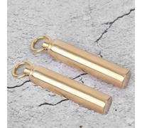 CHICIRIS Waterproof Brass Sealed Pill Container Box for Outdoor Survival, 2Pcs Mini Portable EDC Storage Container for First Aid, Hiking, Camping (12mm)