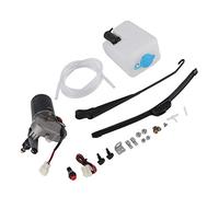 CHICIRIS Windshield Wiper Set Electric Windshield Wiper Assembly Kit Motor Arm, ABS + Aluminium Alloy, Silent Cleaning, Universal for UTV ATV, with Soft Rubber Wiper,
