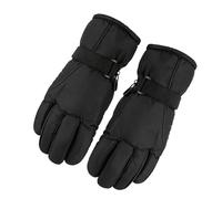 CHICIRIS Winter Ski Gloves, Windproof Cold Weather Gloves with Anti Slip Palms and Thick Fleece Lining, for Kids Boys Skiing Snowboarding Hiking Camping (Black)