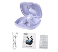 CHICIRIS Wireless Ear-Hook Earbuds with Low Latency Gaming Mode for Music and Calls, AI Translation in 130+ Languages and Color Display Case (Purple)
