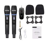 CHICIRIS Wireless Microphone System with UHF Anti-howling and (1 Receiver | UHF 50-frequency Anti-interference, Crystal Oscillation, 8-12h Battery Life, 50M Range for Karaoke or
