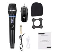CHICIRIS Wireless Microphone System with UHF Anti-howling and (1 Receiver | UHF 50-frequency Anti-interference, Crystal Oscillation, 8-12h Battery Life, 50M Range for Karaoke or