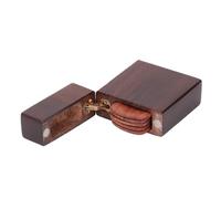 CHICIRIS Wood Guitar Pick Box, Vintage Walnut Wood Holder for Guitar Picks with Smoothly Surface and Unique Lighter Shape, Compact and Portable Storage Case (with 5 Picks)