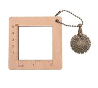 CHICIRIS Wood Knitting Ruler with Yarn Cutter for Home Use - Practical Square Knitting Gauge - Compact Sewing Density Gauge Ideal for Garment Making 1.8 X 1.2in Yarn Cutter Size