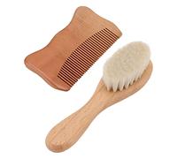 CHICIRIS Wooden Baby Hair Brush Comb Set Exquisite Workmanship Beautiful Appearance Design Small Portable Size Neutral Great Baby Shower Birthday