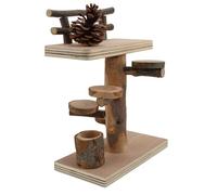 CHICIRIS Wooden Hamster Climbing Platform Toy Set Enhancing Athletic Ability for Hamster Playground Activities - Wood, Pine Cones, 19x10x24cm