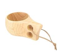CHICIRIS Wooden Tea Cup Natural Rubber Wood Comfortable Mug for Tea Coffee Wine 200ML Office Home Use (Tortoiseshell Pattern Double Hole Cup)