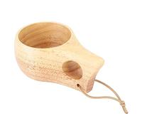 CHICIRIS Wooden Tea Cup Natural Rubber Wood Comfortable Mug for Tea Coffee Wine 200ML Office Home Use (Single Hole)