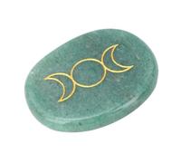 CHICIRIS Worry Stone Calming Natural Jadestone Massage for Stress Relief Work School 1 Unit (Green Aventurine)