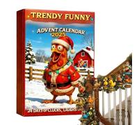 Chick Advent Countdown Calendar - 24 Day Acrylic 2D Flat - Countdown Calendar Chick Motif Decoration, for Animal Lovers, Teenagers and Children, the Tree, Window, Wall, Door, Garden