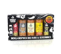 Chick and Wing BBQ Rub Gift Set | Smokey Carter | 5 x 100g Barbecue Seasoning Shakers, Buffalo Dust, Chinese Salt & Pepper, Lemon SPG (Salt,Pepper,Garlic), Buffalo Ranch, South Carolina. Chicken Wings