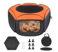 Chick Brooder Box, Upgrade Double Door Brooder Box for Chick Starter Kit, Pop-Up Baby Chicken Pen Supplies Brooding Up to 15 Baby Chicks, Duck and Quail