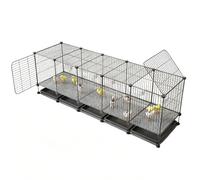Chick Brooder Cage Indoor with Skylight Top Pull-Out Tray Modular Iron Wire Enclosure Spacious Small Poultry Pen Easy-Clean for Chicks, Quail, Ducklings and Small Animals(175x45x42cm)