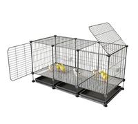Chick Brooder Cage Indoor with Skylight Top Pull-Out Tray Modular Iron Wire Enclosure Spacious Small Poultry Pen Easy-Clean for Chicks, Quail, Ducklings and Small Animals(105x45x42cm)