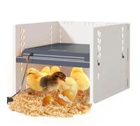 Chick Brooder Heating Plate, 10" x 10" Adjustable Height and Angle Chick Incubator Heating Lamp, Constant Temperature Chicken Coop on Three Sides, Easy Clean 25W Brooder Plate For 15 Chicks (Black)