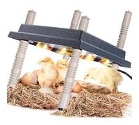 Chick Brooder Heating Plate, 10" x 10" Chick Incubator Heating Lamp, Adjustable Angle and Height Chick Brooder, Safe Incubators With Easy Clean Plate for Chicks/Ducks Thermostat for 15 Chicks (Black)