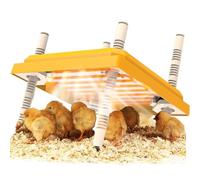 Chick Brooder Heating Plate, 10" x 10" Chick Incubator Heating Lamp, Adjustable Angle and Height Chick Brooder, Safe Incubators With Easy Clean Plate for Chicks/Ducks Thermostat for 15 Chicks (Yellow)