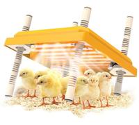 Chick Brooder Heating Plate,Adjustable Height and Angle Chick Brooder,Safe Incubators Alternative to Heat Lamps and Hens,for Chicks/Ducks Thermostat (10" x 10") for 15 Chicks - Yellow