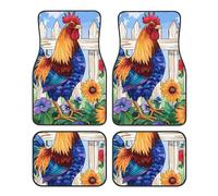 Chick Car Mats 4 Pieces Cute Hen Universal Floor Car Mats Non-Slip Vehicle Carpet for SUV Van Truck Sedan