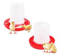 Chick Feeder and Waterer Kit，2 Pcs Plastic Poultry Feeder and Drinker，Automatic Ducklings Pigeons Quail Feeder Equipment for Chicken Coop Farm