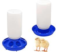 Chick Feeder and Waterer Kit, Top Fill 1kg Chick Feeder and 1L Chick Waterer, 2 Pcs Plastic Poultry Drinker Poultry Waterer Automatic Chicken Water Feeder Fed Water Container Jar