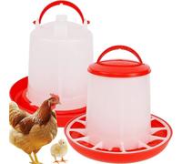 Chick Feeder and Waterer Kit, Top Fill 3kg Chick Feeder and 3L Chick Waterer,2 Pcs Plastic Poultry Drinker Poultry Waterer Automatic Chicken Water Feeder Fed Water Container Jar（3Kg-3L）