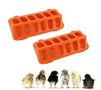 Chick Feeder, Chicken Feeder, 2 Pack Poultry Feeder with 12 Feeding Holes, Spill-Proof Design for Brooder Box and Backyard Farm, Suitable for Ducklings, Quail and Pigeons