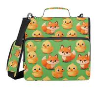 Chick Fox 1.5 Inch 3 Ringing Binder Organizer with Strap Easy to Carry School Supplies Organizer for School