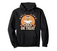 Chick or Treat Ghost Costume Cute Halloween Chicken Pullover Hoodie