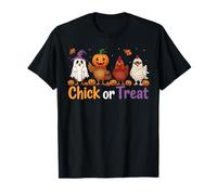 Chick Or Treat Halloween Witch Spooky Chicken Farmer T-Shirt