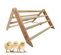 Chick Perch, Wood Chicken Standing Toys, Interactive Wooden Chick Jungle Gym Roosting Bar for Large Birds, Parrots, Macaws, Hens, Durable Natural Poultry Play Stand, 37x32x20 cm