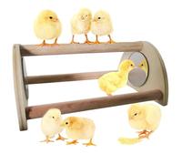 Chick Perch, Wooden Chick Roosting Bar for Brooder with Mirror, Ideal for Large Bird, Parrot, Macaw, Hens Baby Perch for Brooder