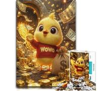 Chick Red Shirt Money Artistic Wooden Jigsaw Puzzle 500 Pieces for Adults | A focused indoor hobby - solo or shared leisure at your own pace.