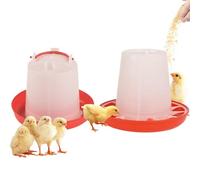 Chick Waterer and Feeder Kit, 1L and 1kg Automatic Washable Reusable Plastic Baby Chicken Supplies with Tray