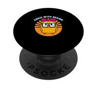 Chick With Brains Funny Smart Intelligent Girl Chicken PopSockets Adhesive PopGrip