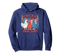 Chicka Boom Boom Funny 4th of July Patriotic Chicken Pullover Hoodie