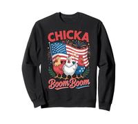 Chicka Boom Boom Funny 4th of July Patriotic Chicken Sweatshirt