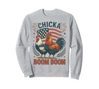 Chicka Boom Boom USA 4th of July Patriotic Chicken Farmer Sweatshirt